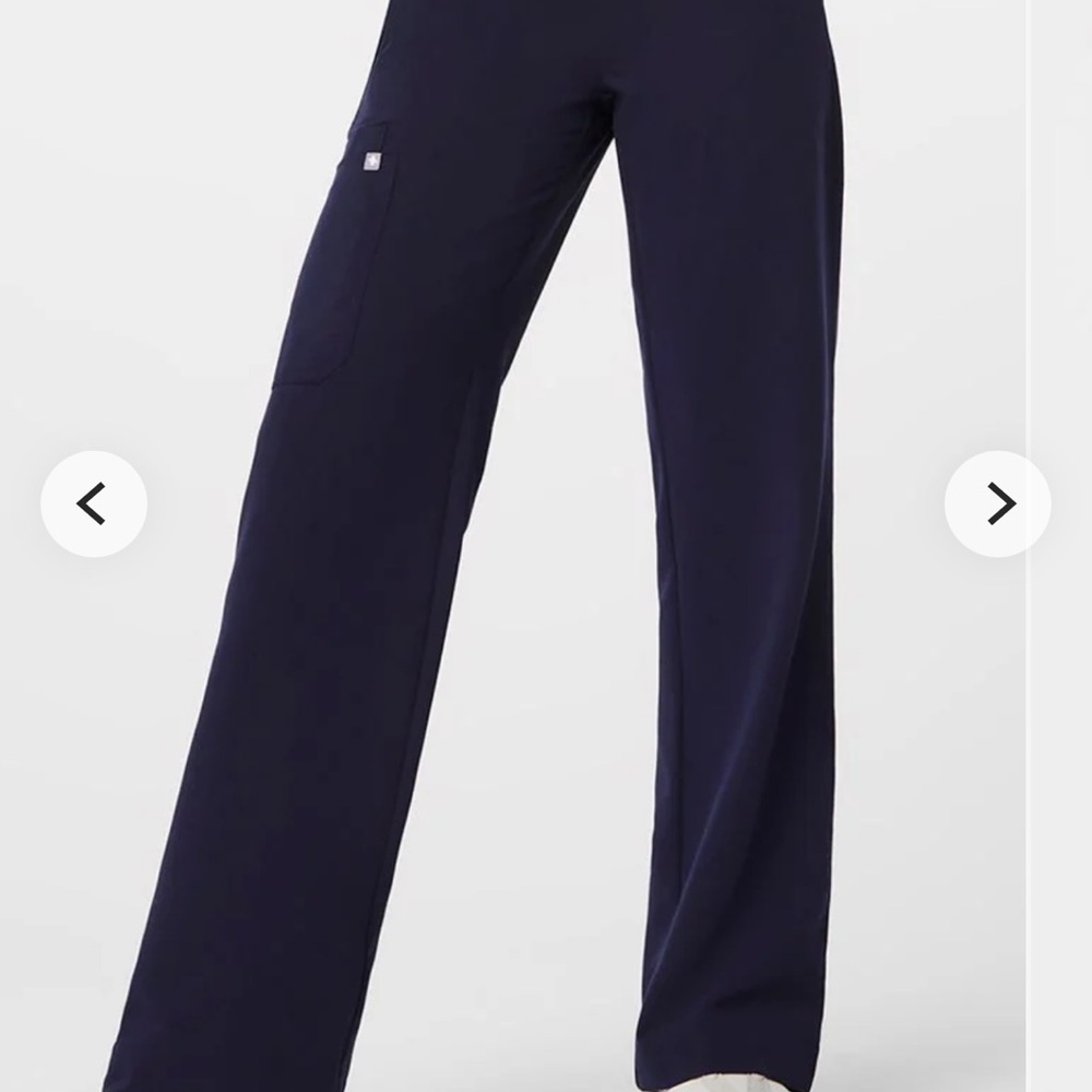 Figs Blue Wide Leg Pants with Stretchy Comfort